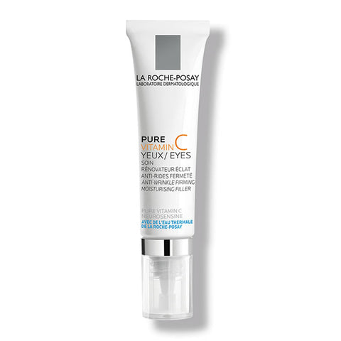 Jag Couture London New York La Roche Posay Pure Vitamin C Eyes 15ml skincare product with a sleek bottle and applicator