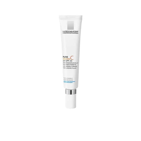 La Roche Posay Pure Vitamin C UV SPF25 40ml skincare product with orange and white packaging, displayed on a clean background.
