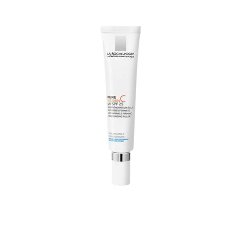 Jag Couture London New York La Roche Posay Pure Vitamin C UV SPF25 40ml skincare product in a white tube with orange accents.