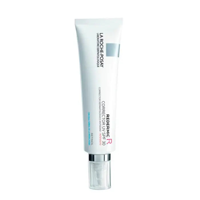 La Roche-Posay Redermic R anti-aging dermatological corrector bottle, 30ml, shown with packaging and applicator.