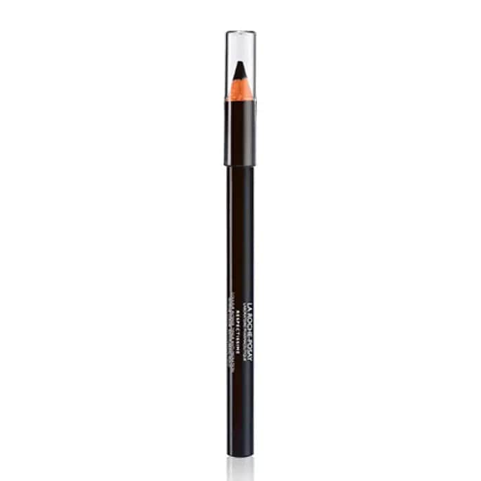 La Roche Posay Respectissime Soft Eye Pencil in black, 1g, with a close-up of the pencil tip and packaging.