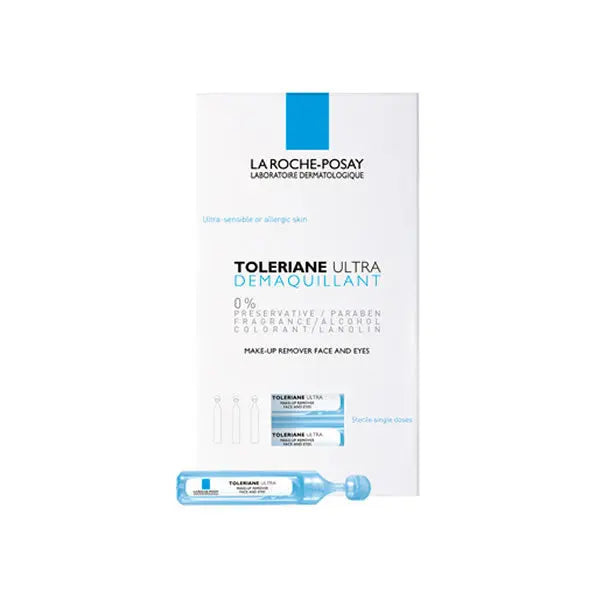 La Roche Posay Toleriane Ultra makeup remover 30x5ml bottles, gentle skincare product for sensitive skin, by Jag Couture London New York