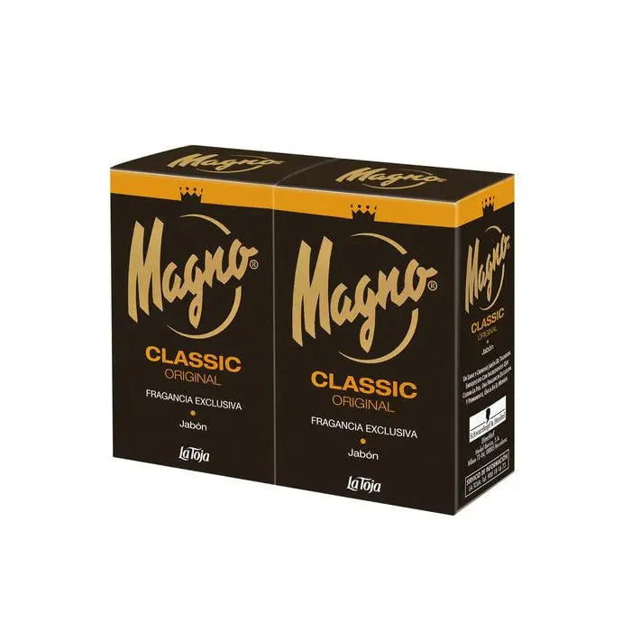La Toja Magno Classic hand soap set with two 100g bars, featuring natural mineral ingredients and a traditional cleansing formula.