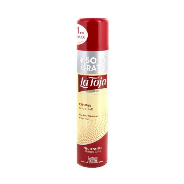 La Toja Sensitive Skin Shaving Foam in 250ml and 50ml bottles, designed for gentle shaving and skin care.