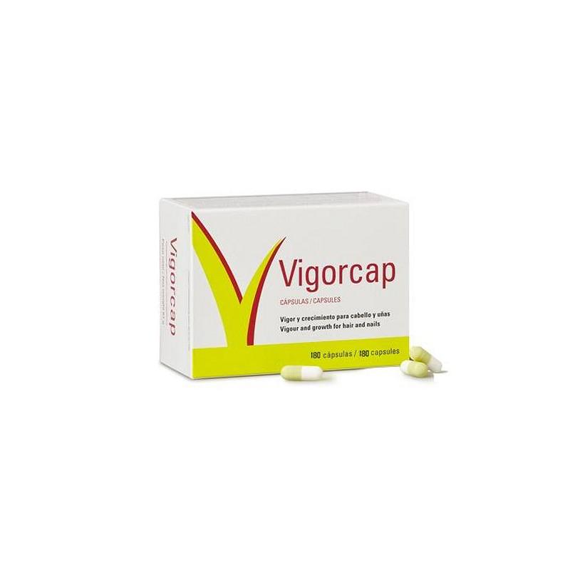 Laboratorios Viñas Vigorcap 180-capsule bottle, dietary supplement by Jag Couture London - New York, with vibrant capsule imagery