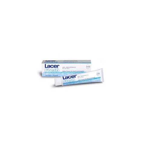 Lacer Fresh Gel Toothpaste in 125ml tube by Jag Couture London New York, featuring a sleek design and fresh mint flavor.