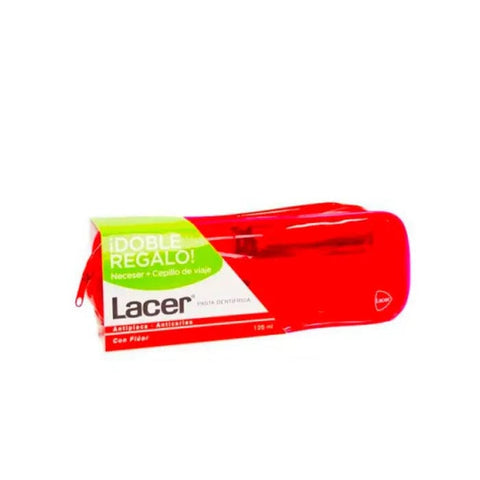 Jag Couture London-New York Lacer Toothpaste 125ml with travel toothbrush gift, featuring sleek packaging and toothbrush design.
