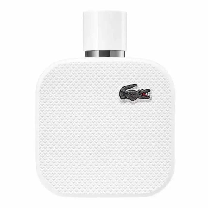 Lacoste L.12.12 Blanc men Eau De Perfume spray by Jag Couture London, 50ml bottle, sleek white packaging with Lacoste branding