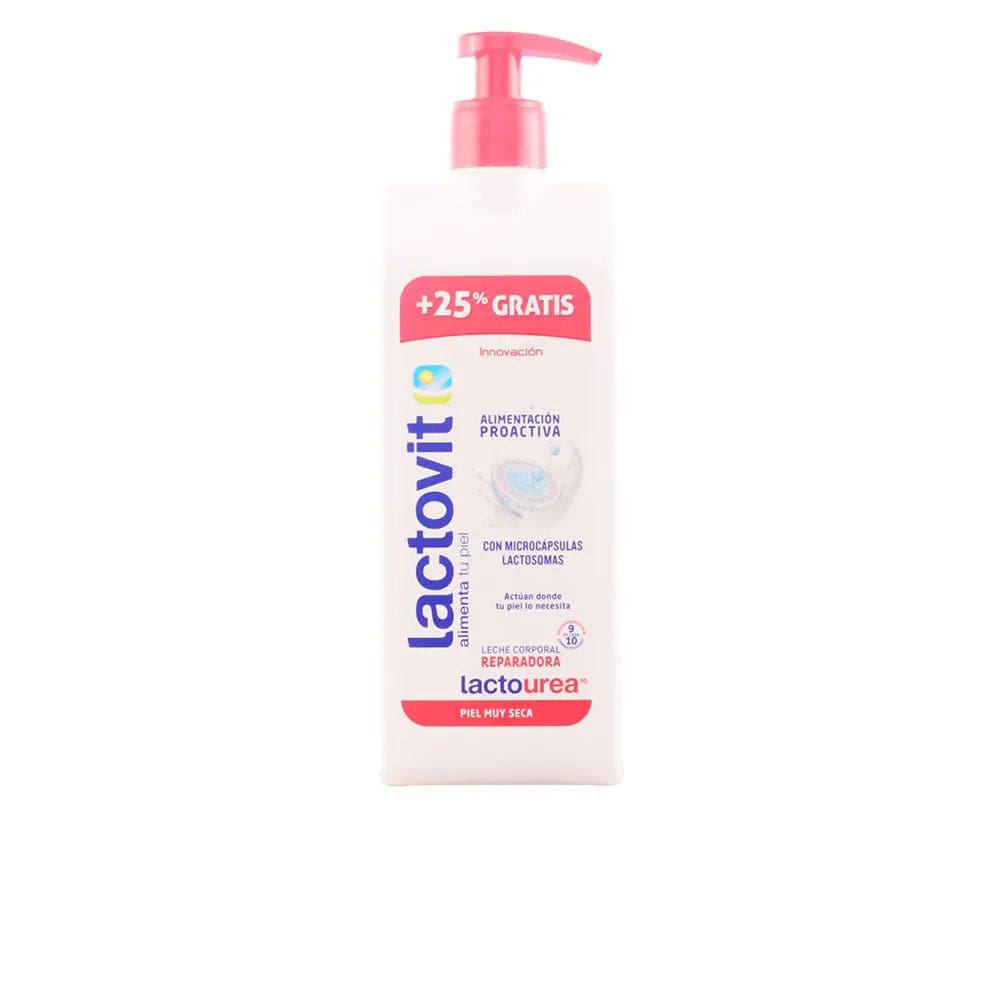 Lactovit Lactourea Body Milk Repair 400ml bottle, moisturizing and repairing skincare product from Jag Couture London - New York.