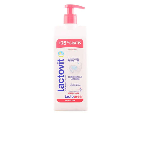 Lactovit Lactourea Body Milk Repair 400ml bottle, moisturizing and repairing skincare product from Jag Couture London - New York.