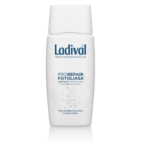 Ladival Prorepair Photolyase 50ml skincare tube by Jag Couture London New York, featuring a white and blue packaging design.