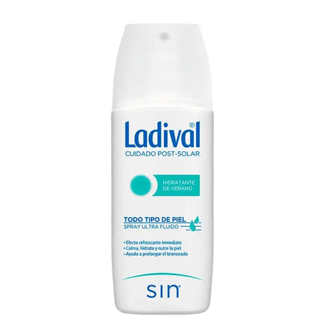 Ladival Ultra Fluid Post-Sun Care Spray by Jag Couture London New York, 150ml bottle, soothing after sun exposure.