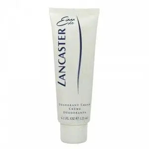 Lancaster Eau Lancaster deodorant cream tube by Jag Couture London, 125ml, shown in a sleek, white tube with blue accents.