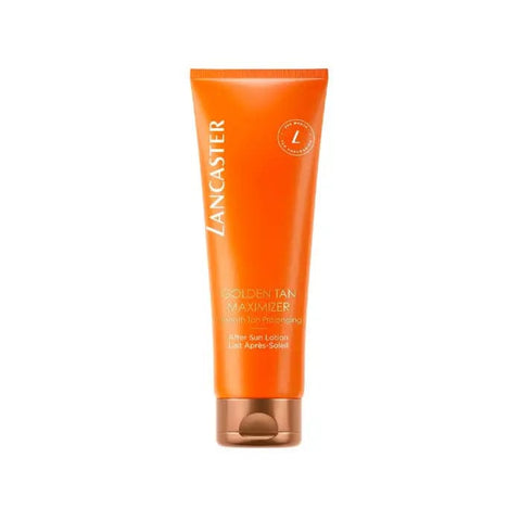 Jag Couture London New York Lancaster Golden Tan Maximizer After Sun Lotion 125ml bottle with golden label and sun-inspired design