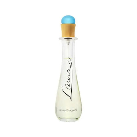 Laura Biagiotti Laura Eau De Toilette spray 50ml, elegant perfume bottle with floral design, showcased by Jag Couture London New York.