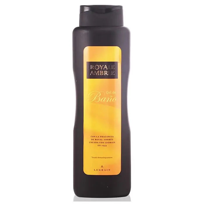 Legrain Royale Ambree Bath Gel 750ml by Jag Couture London and New York, showing the elegant bottle with amber-colored gel inside.