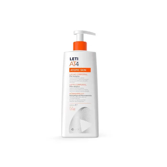 Leti At4 Body Milk in 500ml bottle by Jag Couture London New York, featuring smooth, nourishing skincare for the body.