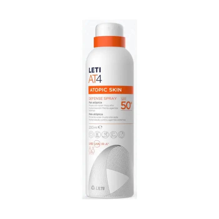 Jag Couture London Leti At4 Defense Spray SPF50+ 200ml, a protective facial spray with sun protection in a sleek bottle.