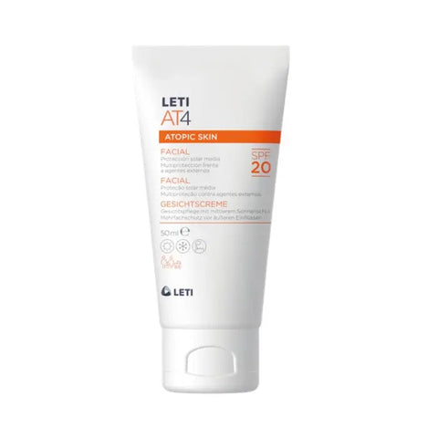 Leti At4 Facial Cream SPF20 in 50ml jar by Jag Couture London and New York, showing the skincare product with white packaging.