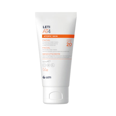 Leti At4 Facial Cream SPF20 by Jag Couture London - New York, 50ml tube with white and gold packaging.