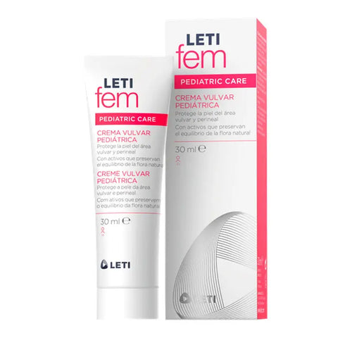 Letifem paediatric vulvar cream in 30ml tube from Jag Couture London New York, designed for sensitive skin and gentle relief.