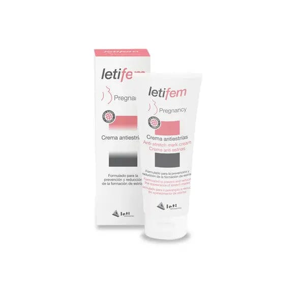 Letifem Pregnancy Anti-Stretch Mark Cream by Jag Couture London, 200ml tube showing smooth, nourishing cream for expecting mothers.