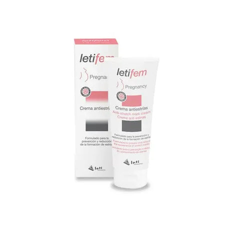 Jag Couture London Letifem Pregnancy Anti-Stretch Mark Cream 200ml jar with cream for pregnancy skin care and stretch mark prevention.