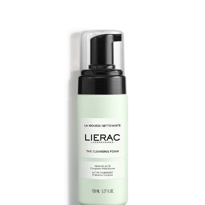 Lierac Cleansing Foam 150ml by Jag Couture London - New York, showing the foaming facial cleanser in a white tube with blue accents.