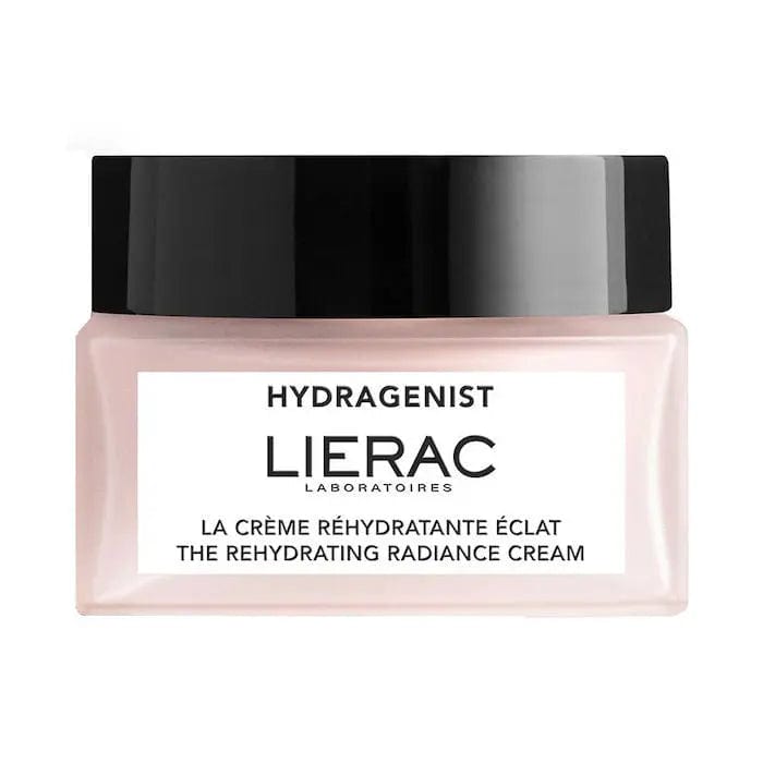Lierac Hydragenist Illuminating Rehydrating Cream in 50ml jar, hydrating skincare by Jag Couture London New York, with a smooth cream texture.