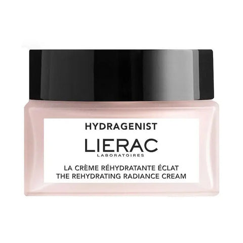Lierac Hydragenist Illuminating Rehydrating Cream in 50ml jar, hydrating skincare by Jag Couture London New York