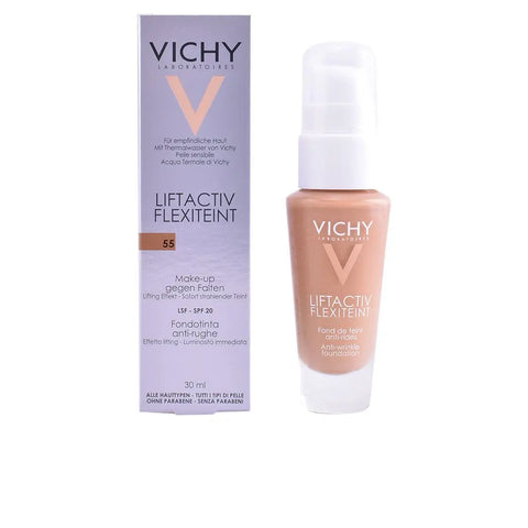 Jag Couture London New York Liftactiv Flexiteint anti-wrinkle foundation SPF20 in shade 55 Opal, with smooth liquid texture.
