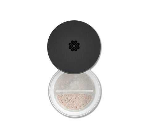Lily Lolo Mineral Foundation Base Maquillaje in Truffle by Jag Couture London New York, close-up of the compact with product name visible.