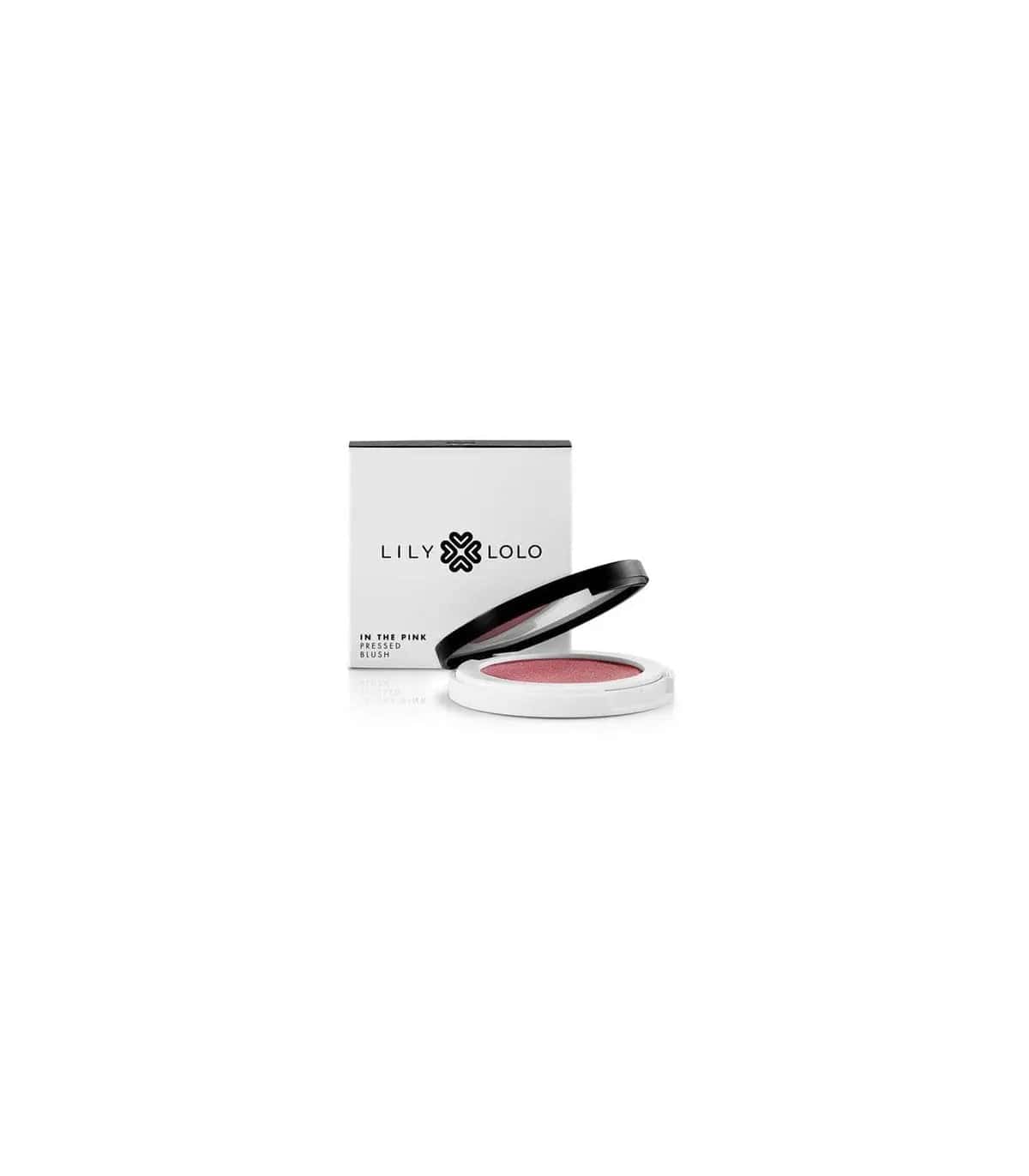 Lily Lolo Colorete Compacto in The Pink by Jag Couture London-New York, showing soft pink blush in compact case
