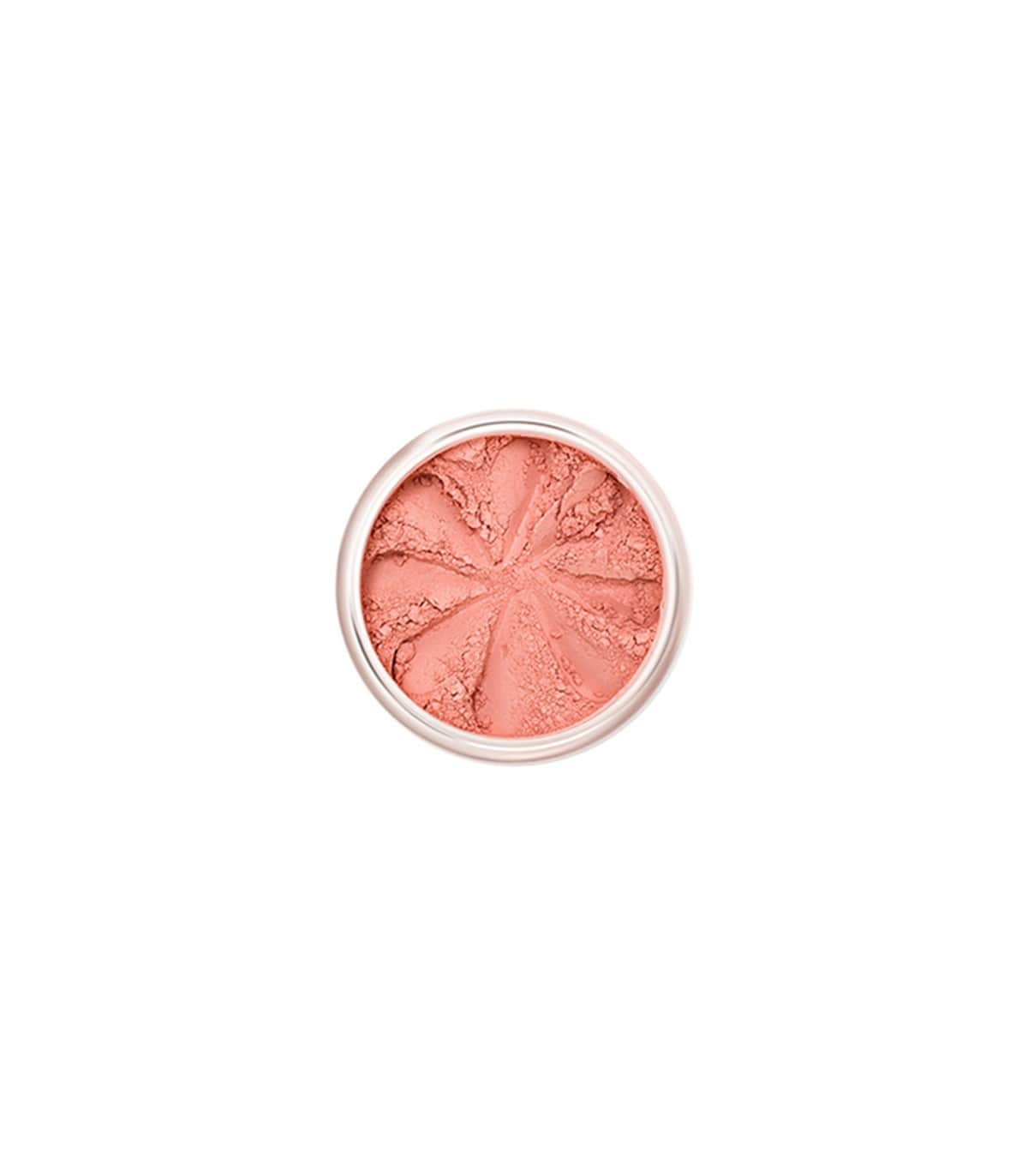 Lily Lolo Mineral Blush in Clementine, a warm coral-orange shade, displayed in a compact with a mirror.