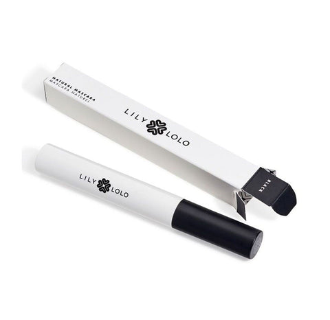 Lily Lolo Natural Black Mascara by Jag Couture London-New York showing the mascara tube with the brush applicator.