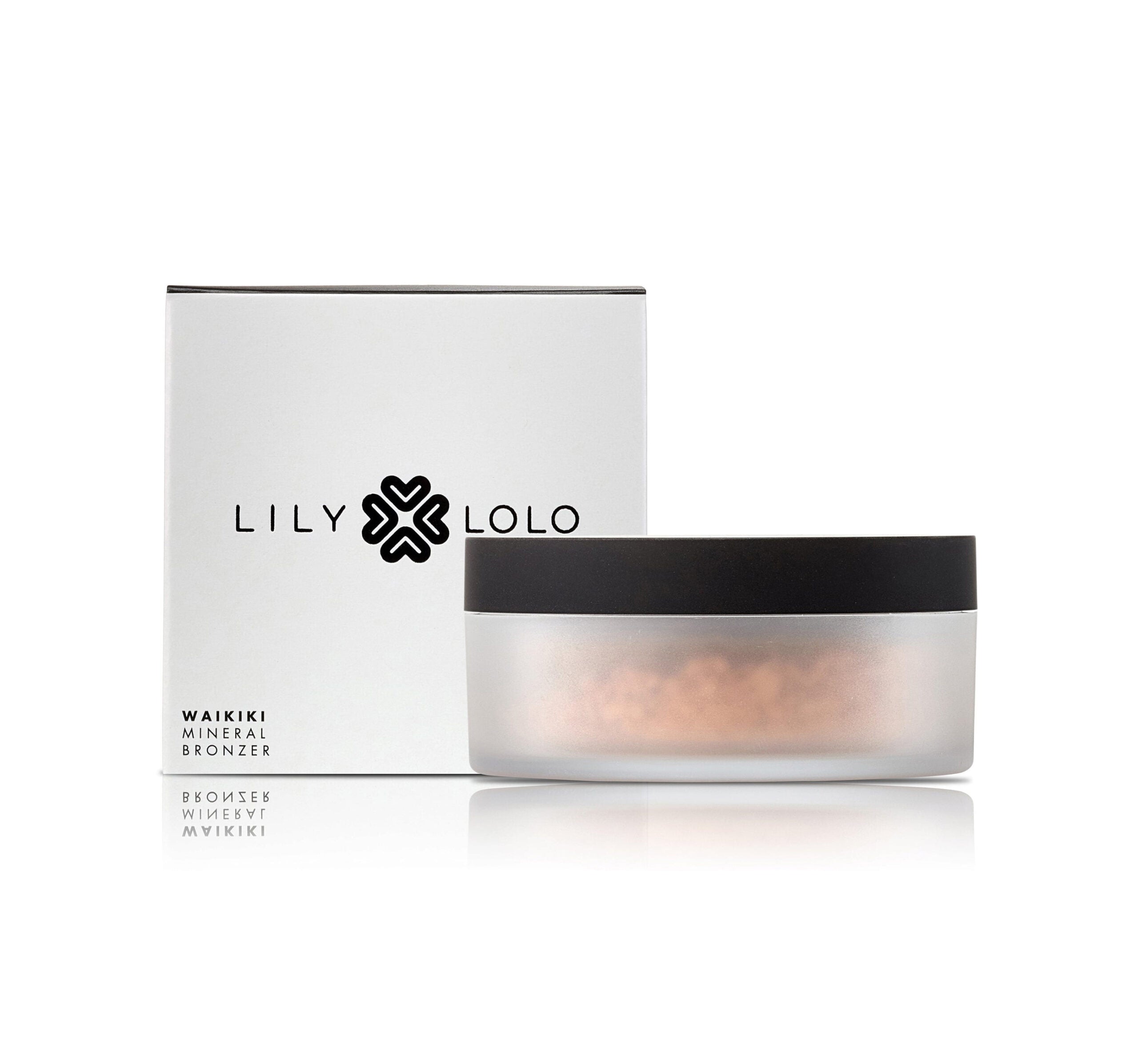 Lily Lolo Mineral Bronzer in Waikiki, a compact mineral powder bronzer by Jag Couture London - New York, with warm sun-kissed tones.