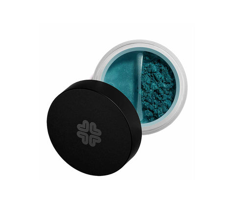 Lily Lolo Mineral Eyeshadow Pixie Sparkle in a shimmering eye makeup shade, displayed in a compact with a close-up view.