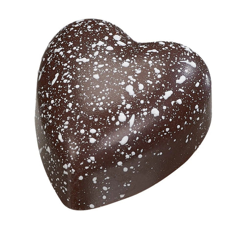Dark chocolate Lime Heart by Jag Couture London, with lime filling and white sparkle, 12.6g, displayed on a clean surface.