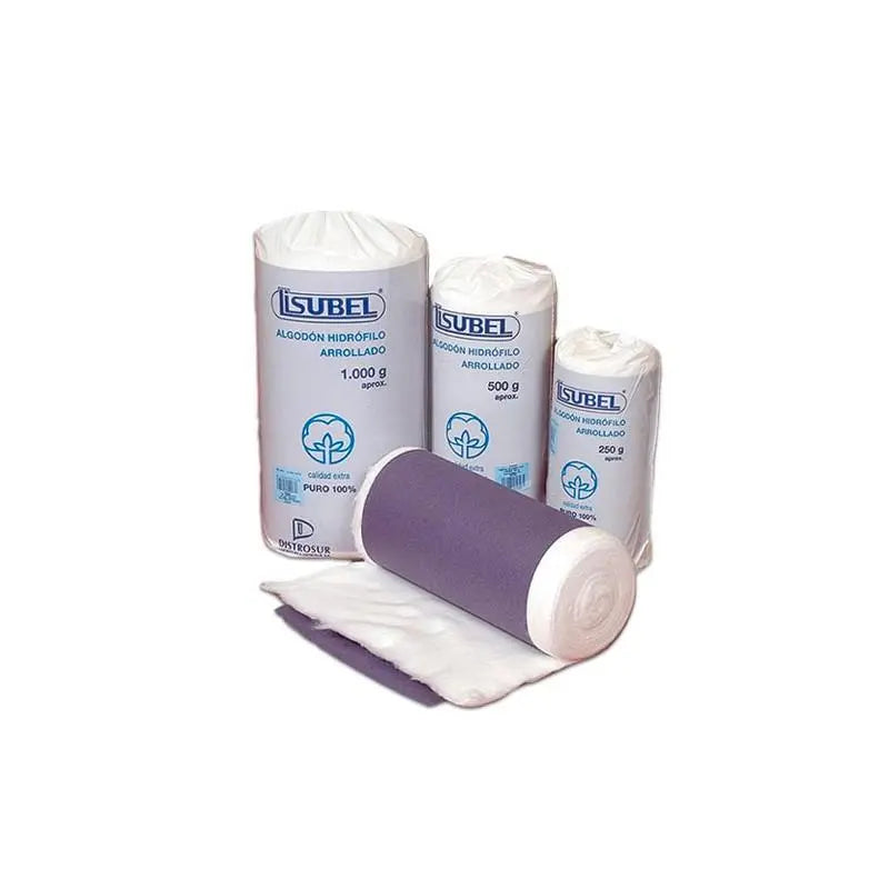 Pure cotton roll from Lisubel by Jag Couture London New York, 250g, showing tightly wound white cotton fibers.