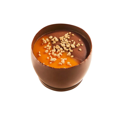 Lizzy passion fruit ganache with passion fruit and dark ganache crème topping, 14g, by Jag Couture London New York.