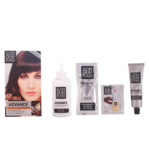 Llongueras Color Advance hair color in shade 5.25 Brown Chocolate, with packaging featuring the Jag Couture London New York branding