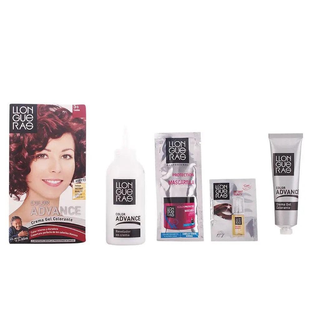 Llongueras Color Advance hair color in shade 5.6 Dark Red, featuring the product packaging by Jag Couture London New York