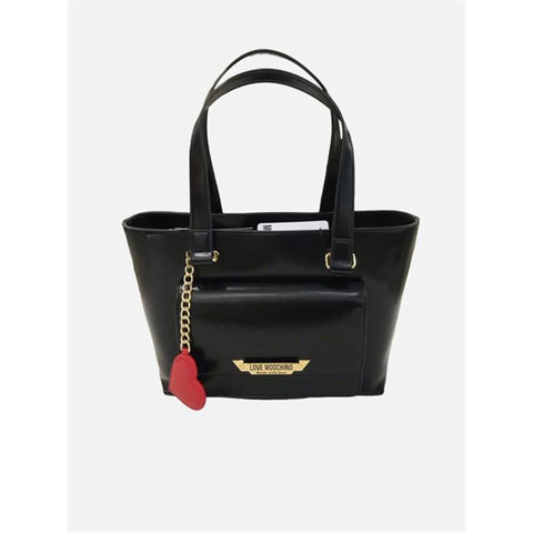 Love Moschino JC4141PP1LLM1000 handbag by Jag Couture London New York, stylish black leather with gold hardware and logo detail