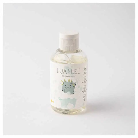 Jag Couture London Lua & Lee Shower Gel 100ml in clear bottle with label, showcasing its luxurious skincare design.