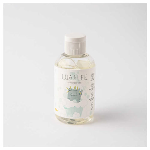 Lua & Lee Shower Gel by Jag Couture London New York, 100ml bottle with sleek design and clear label visible.