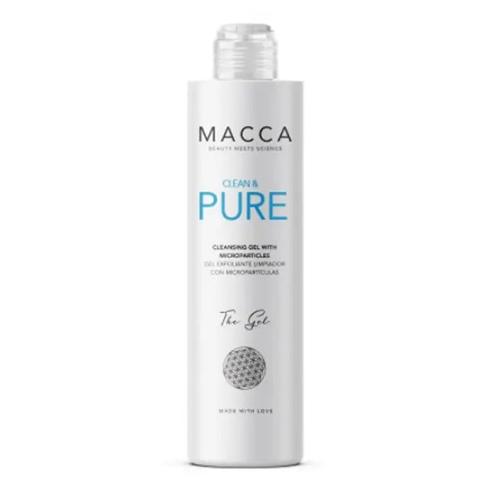 Jag Couture London New York Macca Clean & Pure Cleansing Gel with Microparticles, 200ml bottle, shown with product label and packaging