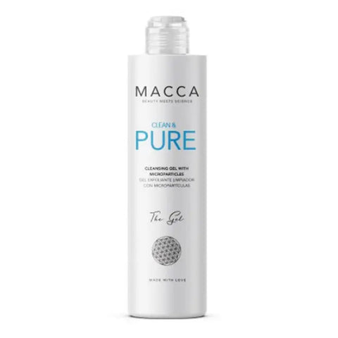 Jag Couture London New York Macca Clean & Pure Cleansing Gel with Microparticles, 200ml bottle, shown with product label and packaging