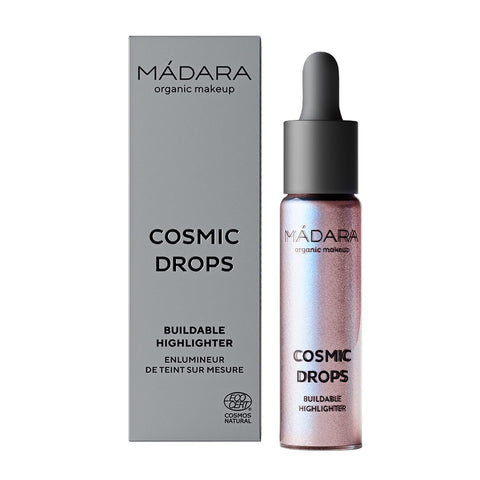 Mádara Cosmic Drops Aurora Borealis illuminator in 13.5ml bottle, natural glow and radiant finish, product from Mádara.