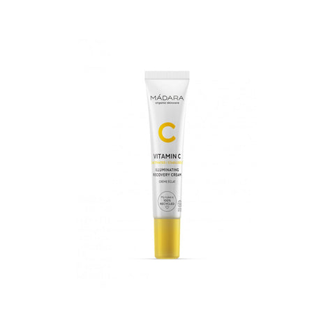 Mádara Vitamin C C Illuminating Recovery 15ml serum bottle, showcasing brightening skincare product with orange accents