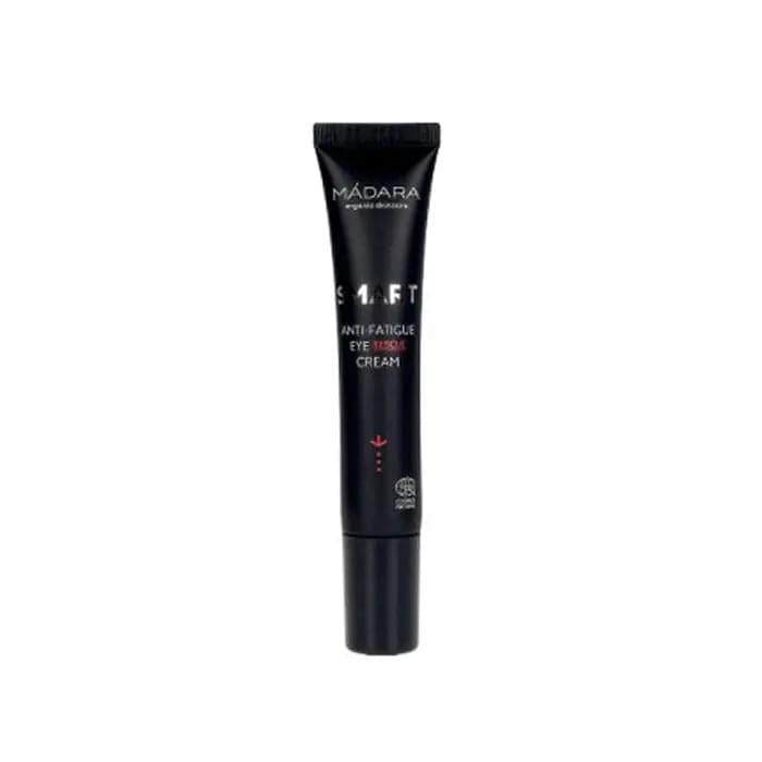 Jag Couture London New York Mádara Smart Anti-Fatigue Eye Rescue Cream 15ml, showing the product jar with label and packaging.